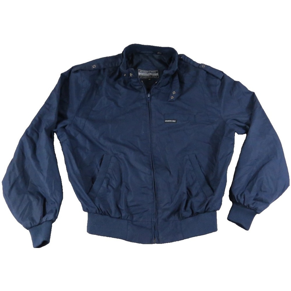 VTG 80s Members Only Jacket Men 40 Navy Blue Iconic Racer Bomber Harrington Coat